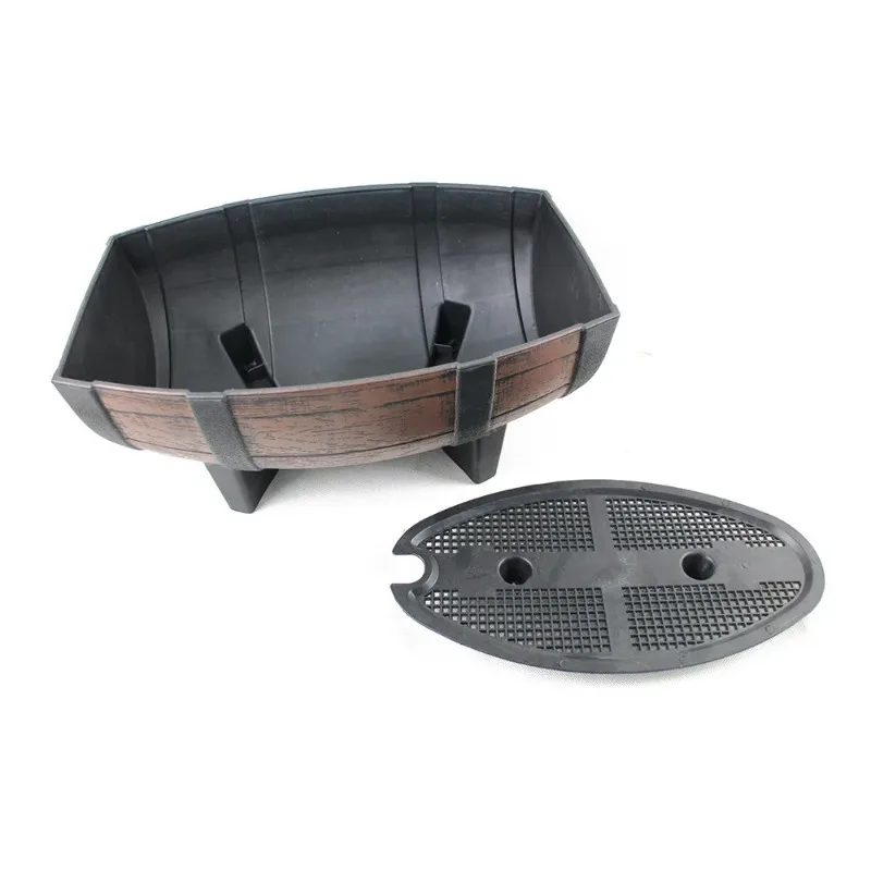 Creative Imitation Wood Pot Gardening Half Barrel Flower Planter Wood-Look Half Barrel Planter with Drainage Holes Flower Pot