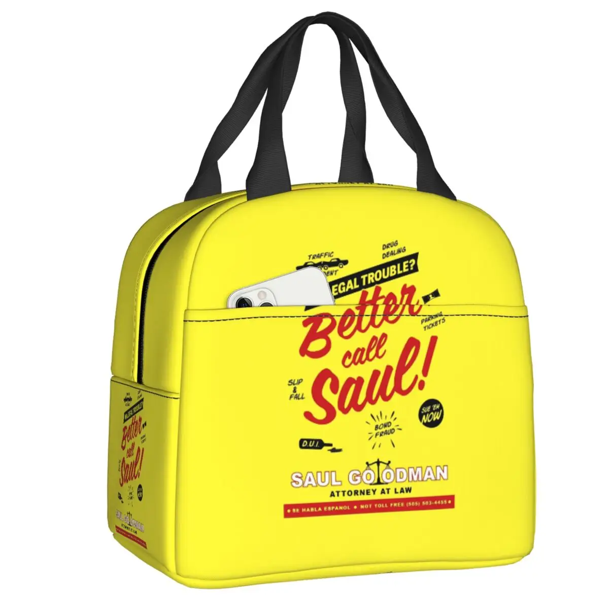 

Custom Better Call Saul Goodman Insulated Lunch Bags for School Office TV Movie Portable Thermal Cooler Lunch Box Women Children