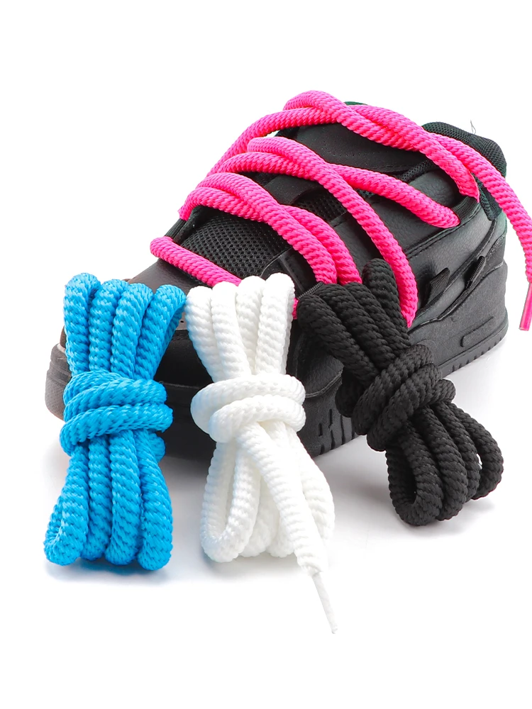 New 10mm Thick Round Shoelaces for Sneakers Running Sports Shoe Laces 100/120/140/160CM Shoelaces for Shoes Accessories 1 Pair