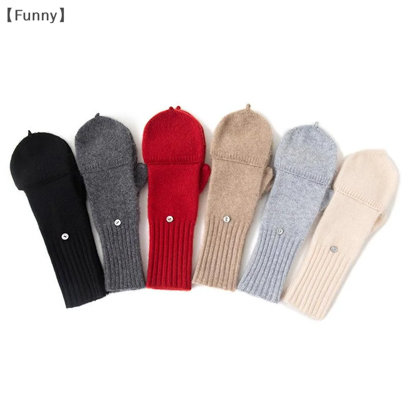

Mittten из кашемира, теплые вязаные перчатки без пальцев, флип-рукавицы, студенческие перчатки для мальчиков и девочек, утепленные перчатки