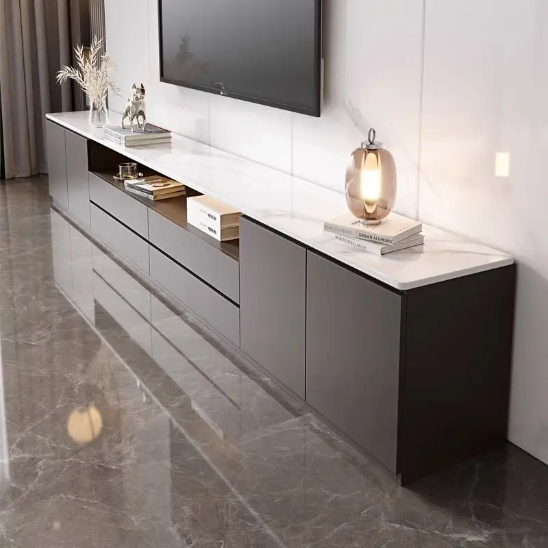 TV cabinet floor-to-ceiling living room storage cabinet integrated solid wood TV cabinet installation-free two-in-one locker