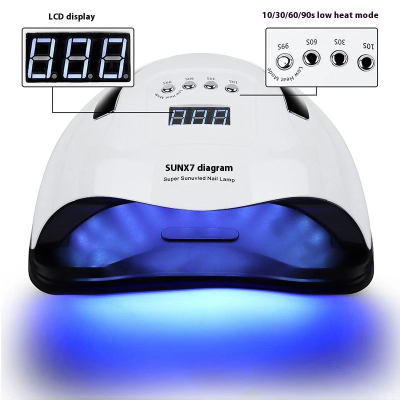 180W UV LED Nail Dryer Lamp with 57 Beads for Gel Polish Curing X7MAX Portable Nail Art Tool