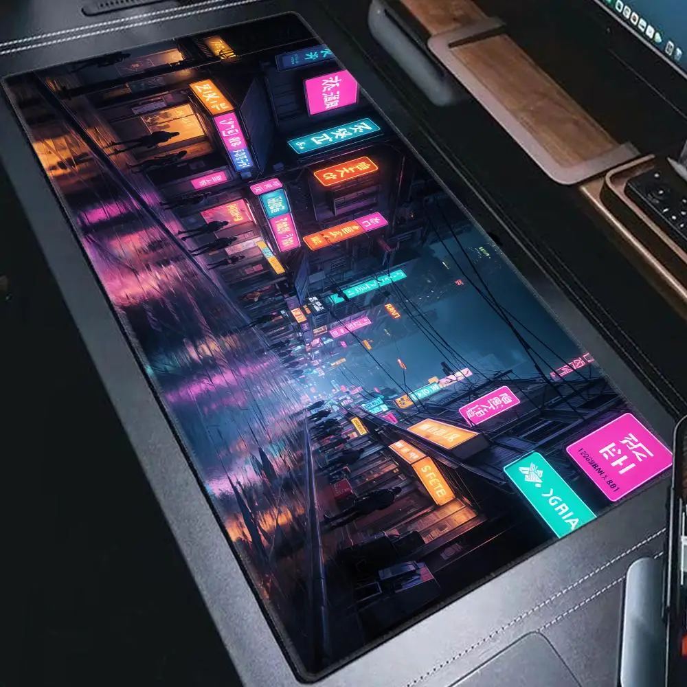 

Neon City Tokyo Night C-Cyberpunk XL Gaming Mouse Pad Office Desk Mat Computer Keyboard Pad Birthday Holiday Gift for Men Friend