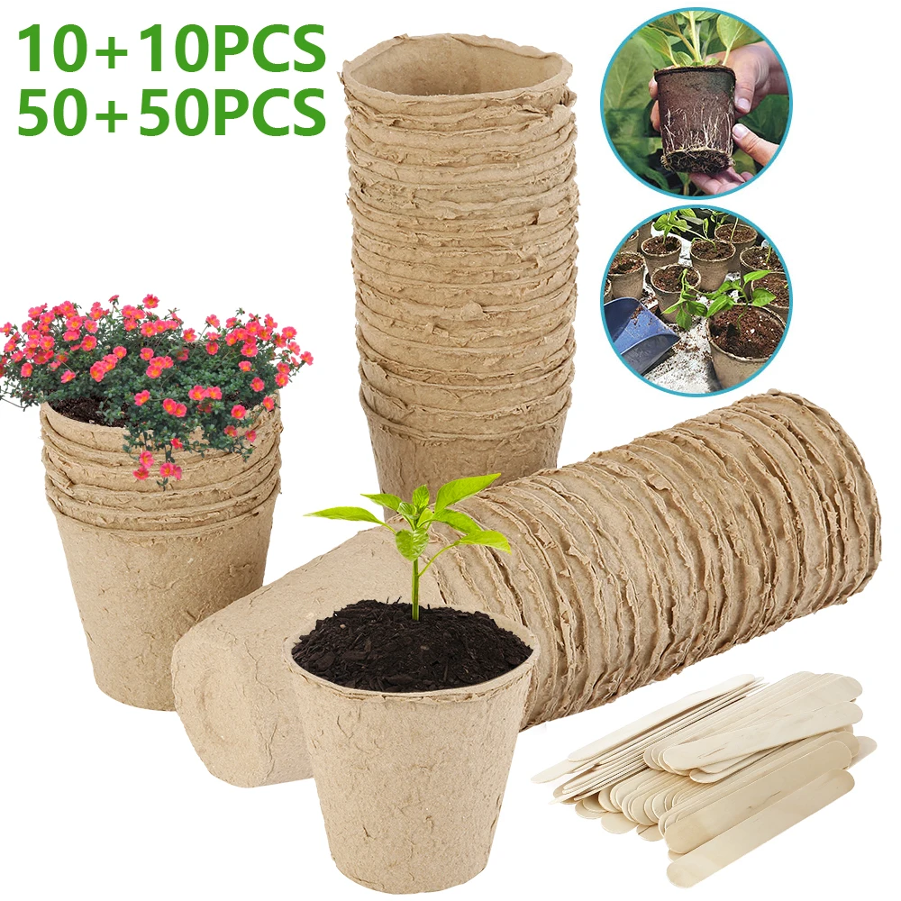 

Garden Plants Nursery Pulp Paper Planting Pots Seedling Raising Cups