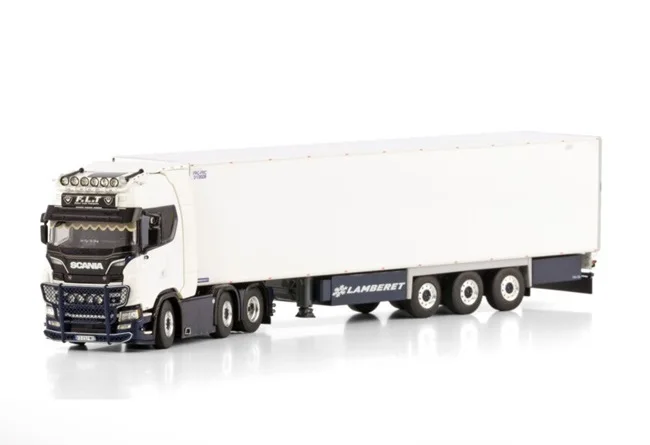 Alloy Model WSI 1:50 Scale Sca-nia CS20H 4X2 Tractor,Refrigerated Cold Chain Transport Container Truck Diecast Toy Model 01-4334