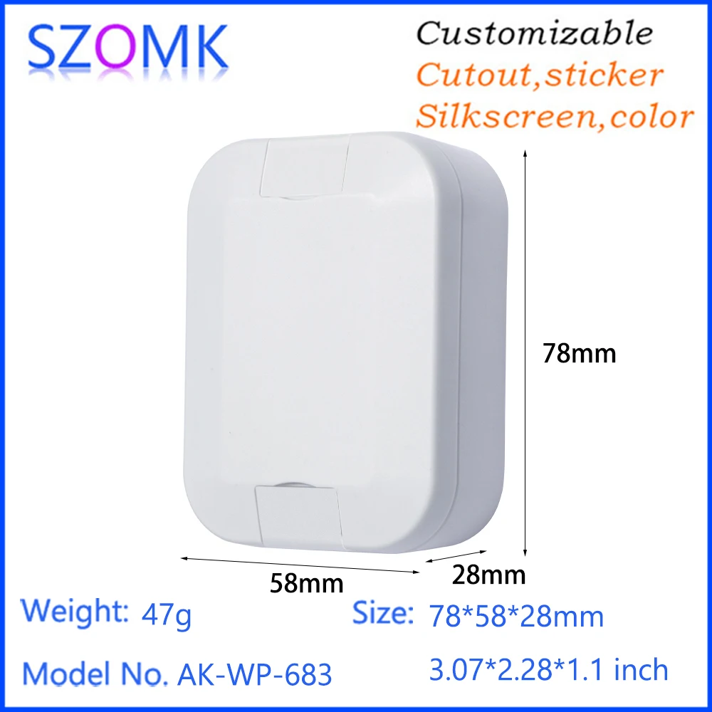 SZOMK 78x58x28mm Flanged ASA Enclosure IP67 Sealed Project Box for Outdoor IoT Network Device and Wireless Router Housing