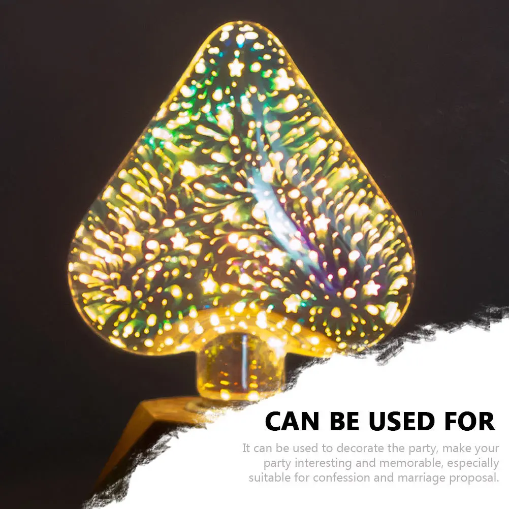 

Colorful 3D Glass LED Heart Bulb Romantic Wedding Festival Party Decoration Night Light Firework Bulb 3D Glass Light