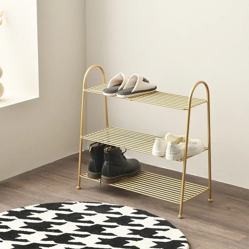 

Simple Nordic Shoe Rack Multilayer Iron Storage Shoe Hollow Out Design Shoe Rack For Hallway Strong And Durable Storage Rack