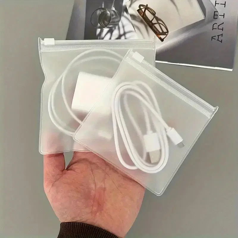 12Pcs EVA Zipper Bags with Air Holes - Reusable Clear Waterproof PVC Storage Bags Apply to Data Line Jewelry Accessories