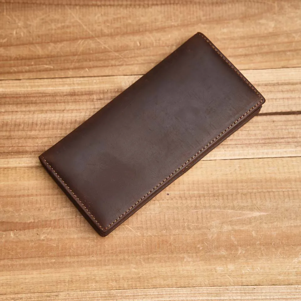 Long Genuine Leather Wallet Anti-magnetic Men's Coin Purse Large Capacity Multi-card Cash Credit Card Holder  Business Wallet