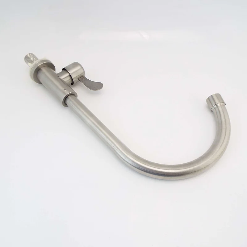 

Нержавеющая сталь 304, смеситель для кухонной раковины, распылитель с одним отверстием, носик для холодной воды, матовый поток, гибкий градус на 360°