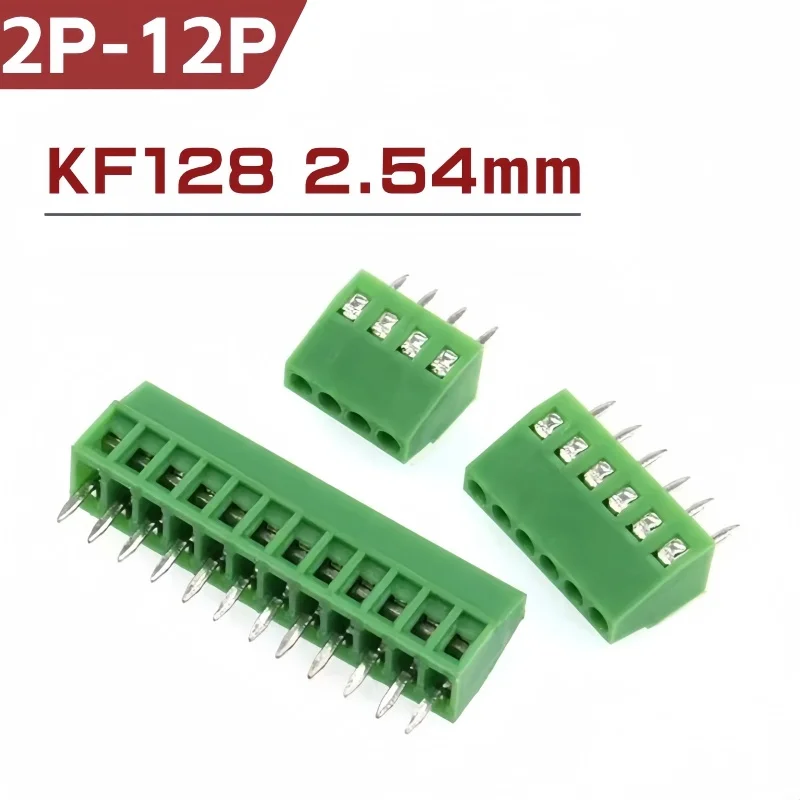 10PCS KF128 2.54mm PCB Mini Screw Terminal Blocks KF128-2.54 2P 3P 4P 5P 6P 7P 8P 9P 10P 12P  Connector for Wires Terminal