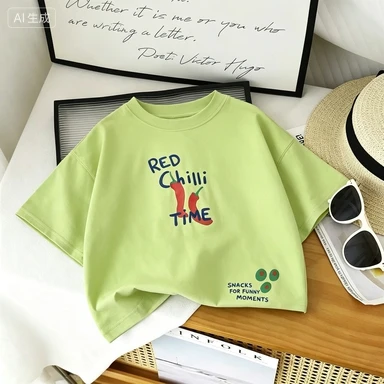 Summer Boys And Girls Fashion Round Neck Short Sleeve Top Summer Cartoon Printed Fruit Children's T-shirt Clothing
