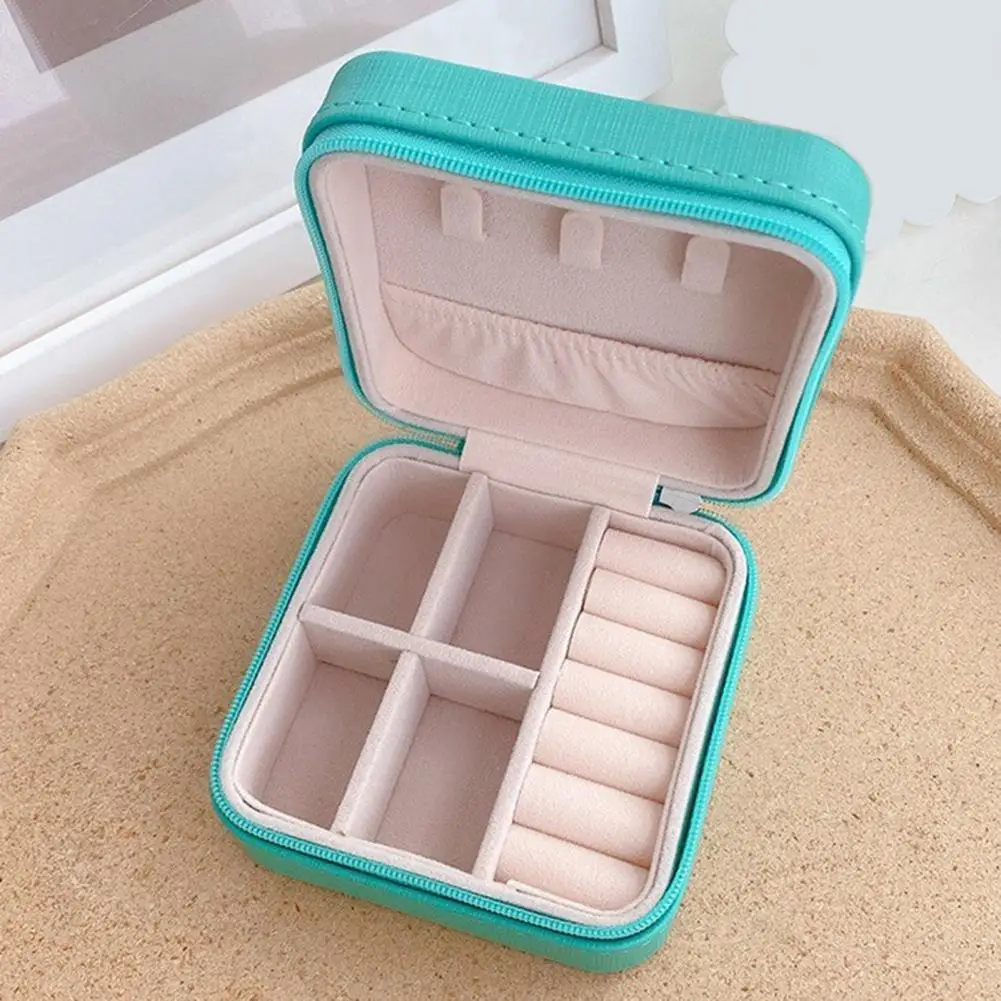 Portable Travel Jewelry Organizer Box for Women Girls Compact Storage Case for Earrings Necklaces Rings Bracelets