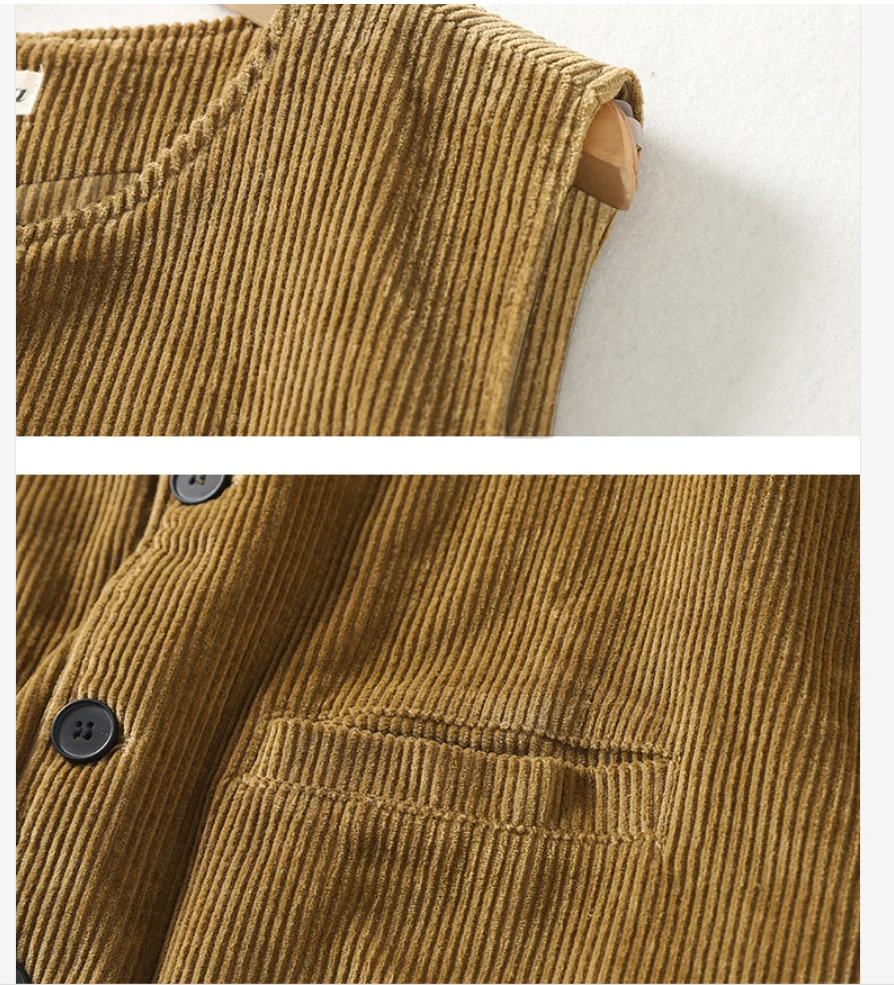 Spring Autumn Women Corduroy Vest Coat Vintage Khaki Black Purple Brown Sleeveless Jacket Cardigan Elegant Cotton Waistcoat Top