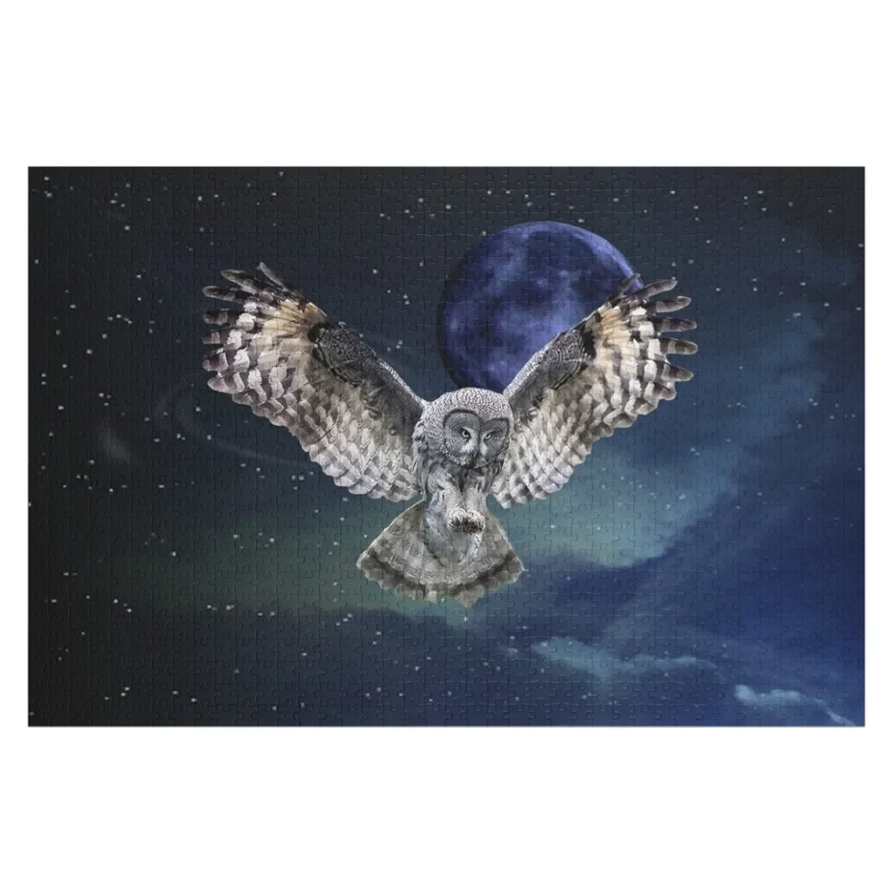 

Owl in Flight Jigsaw Puzzle Wooden Compositions For Children Customized Toys For Kids Customizable Child Gift Puzzle