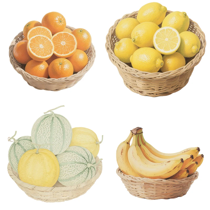 Three Ratels CEE135 Beautiful fruit basket wall stickers for home decoration kitchen decals fruit shop window stickers