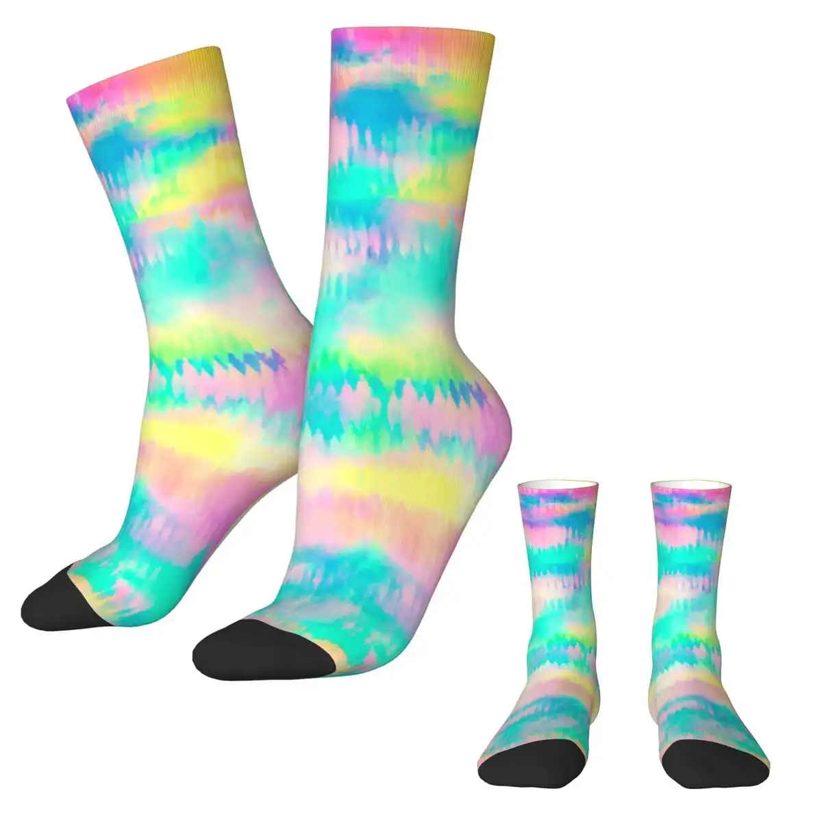 Colorful Abstract Stockings Paint Cloudy Tie-Dye Design Modern Socks Autumn Anti Sweat Sock