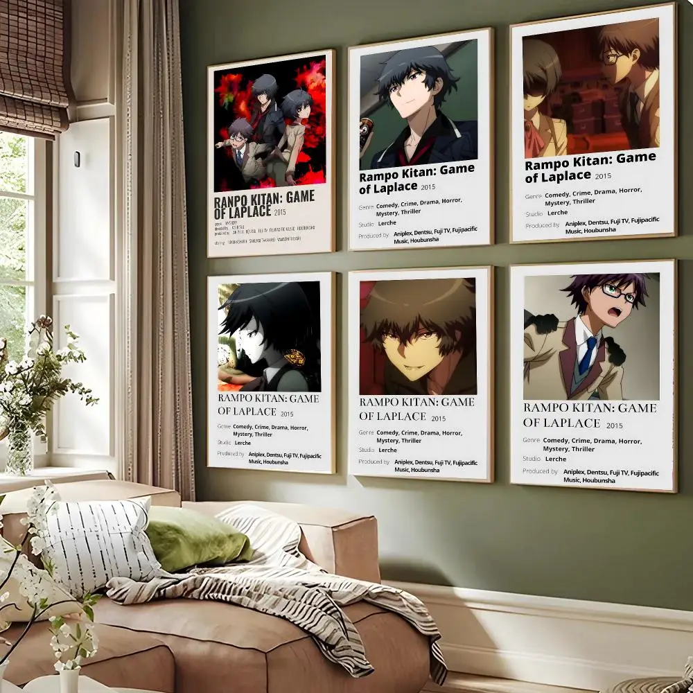Anime Ranpo Kitan: Game Of Laplace Poster Waterproof Sticky Wall Art Print For Bedroom Living Room Hallway Bar Home Decor