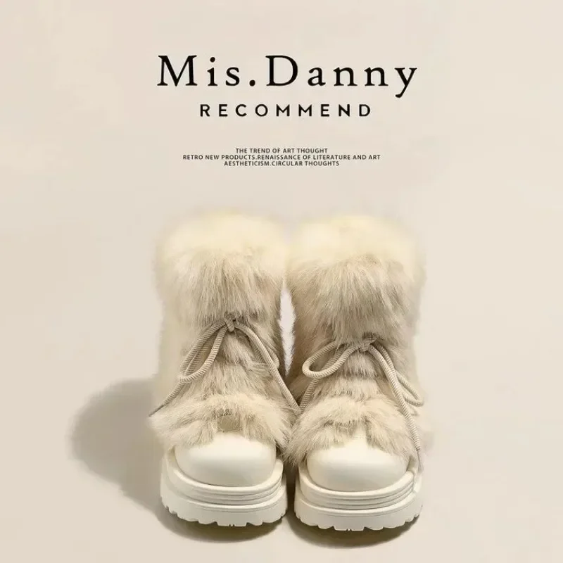 

Женские зимние плюшевые противоскользящие зимние ботинки, повседневные толстые плюшевые короткие ботинки, хлопковые ботинки из искусственной кожи, теплые и модные,