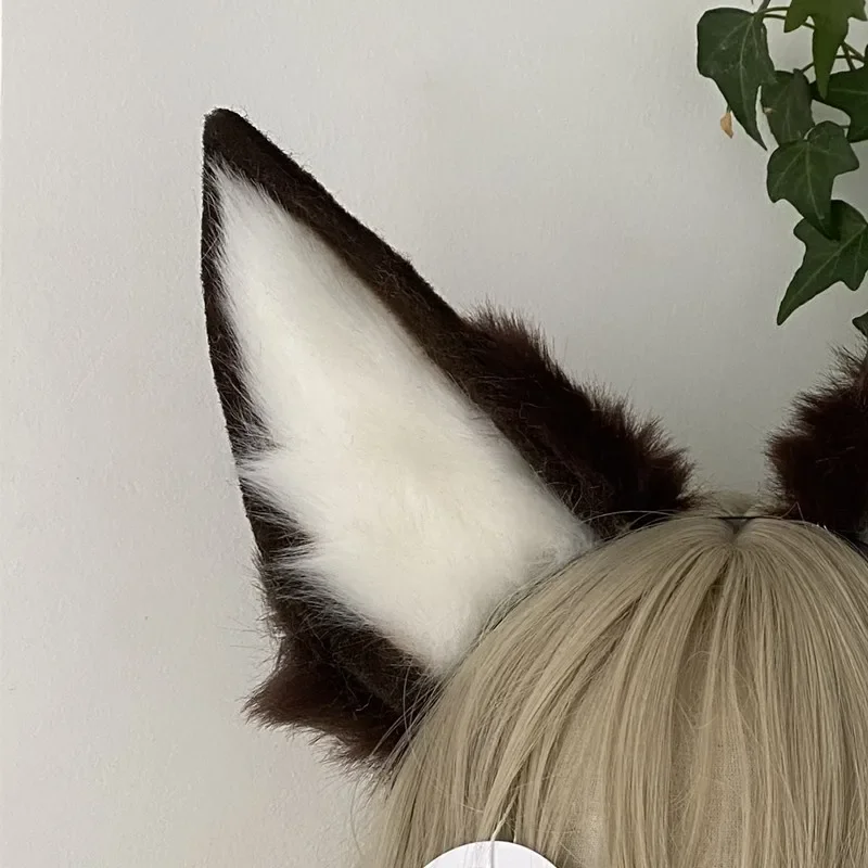 커스텀 수제 야수 애니메이션 코스프레 귀 핸드메이드 동물 고양이 늑대 여우 귀 머리띠 헤어 액세서리 시뮬레이션 헤어 코스프레 액세서리