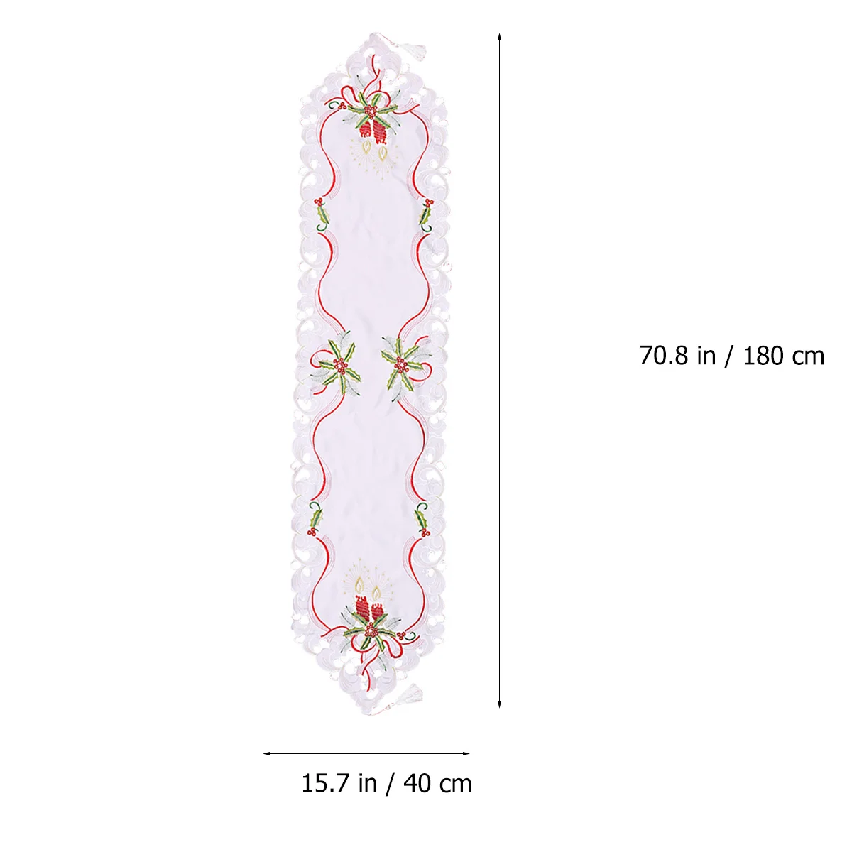 40*180Cm Christmas Table Flag Embroidery Tablecloth Rustic Dustproof Breathable Protector For Home Restaurant Wedding Party