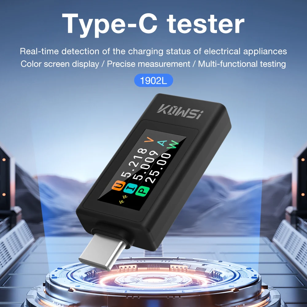 KWS Typ-C Ladetester DC 4-30V 0-12A Digital Voltmeter Spannung Strom Meter Amperemeter Power Bank Telefon Ladegerät Anzeige – Detail 10