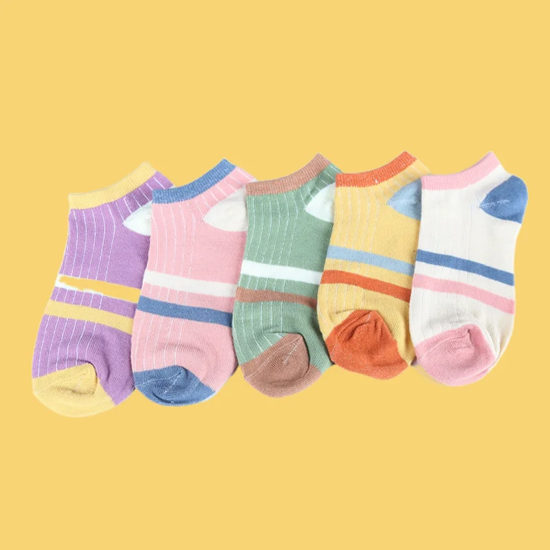 5/10 Pairs New Women's Breathable Thin Socks Deodorant Sweat Wicking Moisture Absorption Color Matching All-match Short Socks