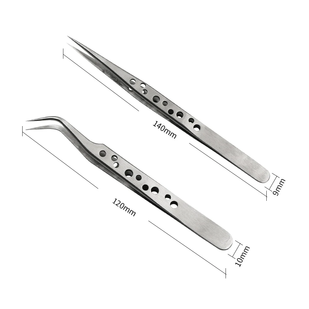 Stainless Steel Precision Industrial Tweezers Anti-static Magnetic Set for Electronic Products Welding Maintenance Hand Tools
