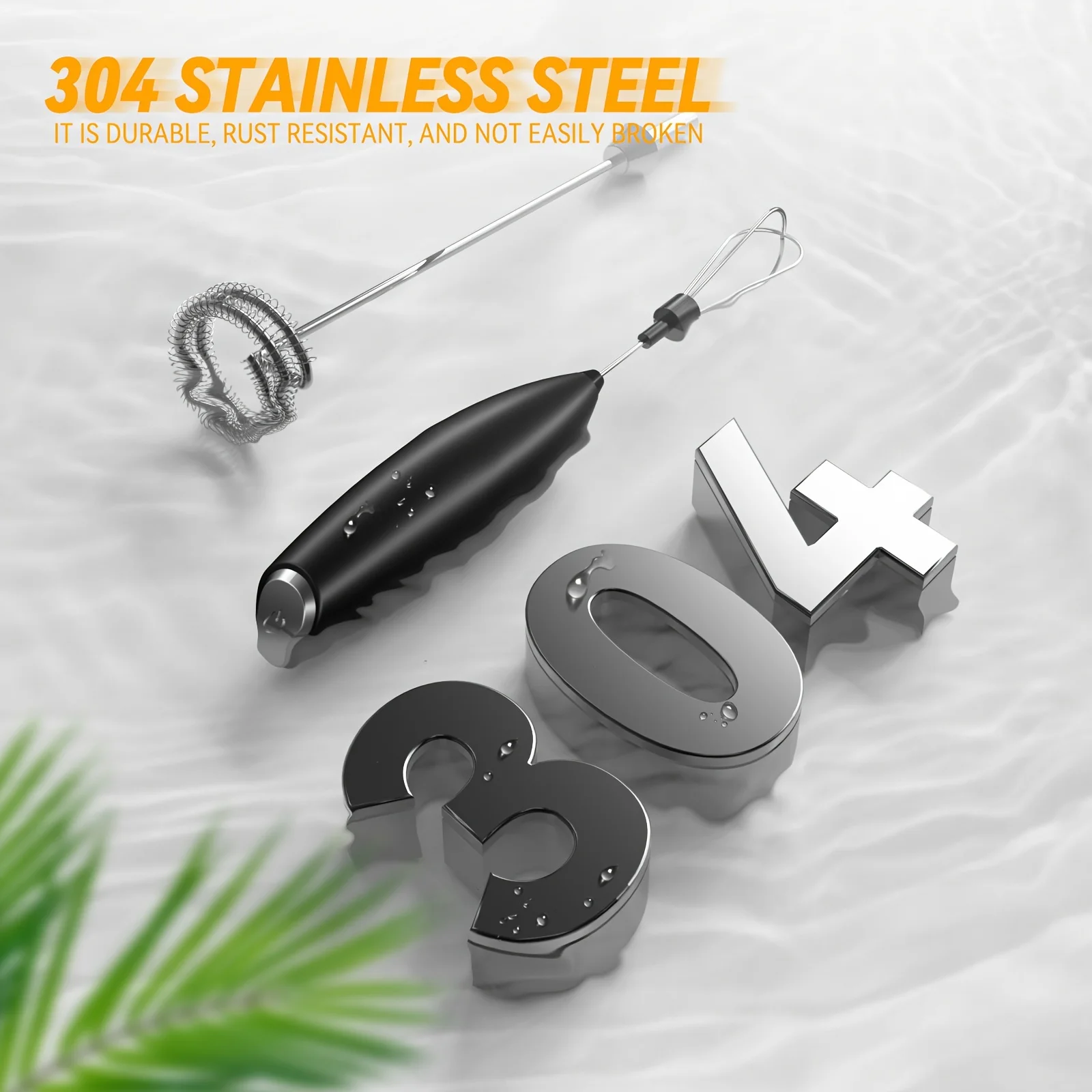 Powerful Milk Frother Wand Ultra Fast Electric Handheld Drink Mixer for Coffee High Speed Egg Beater