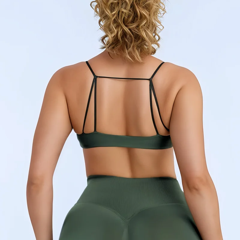 HISTELLO Vision Twist Front Sports Bra Women Sexy Backless Seamless High Support Shockproof Breathable Soft Gym Fitness Yoga Bra