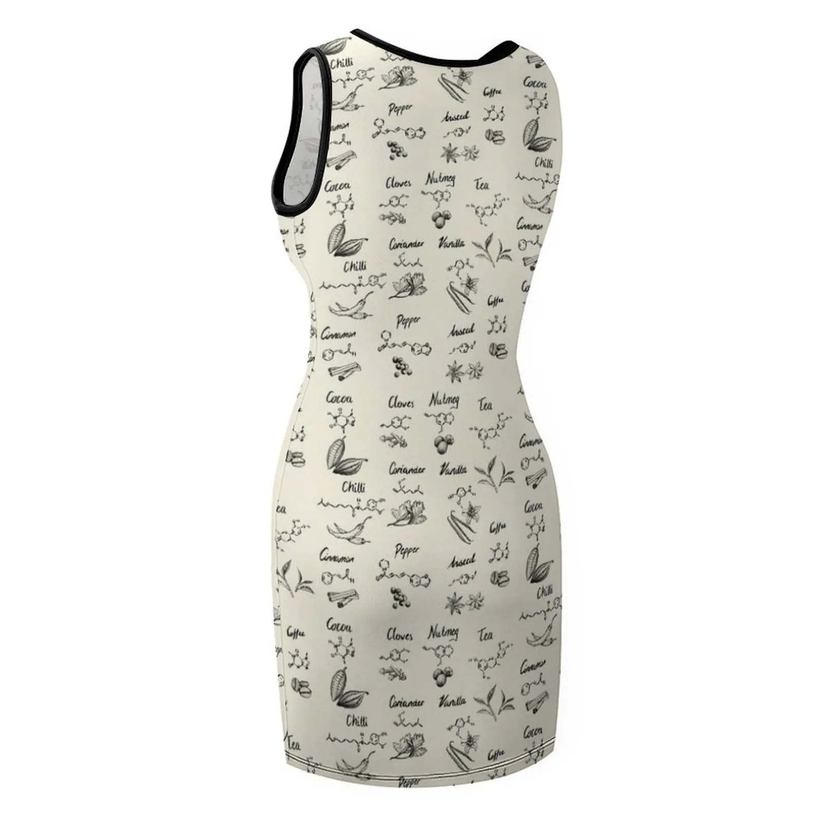 كيمياء الغذاء فستان الشمس بلا أكمام الملابس الجمالية فساتين النساء فستان الصيف للنساء