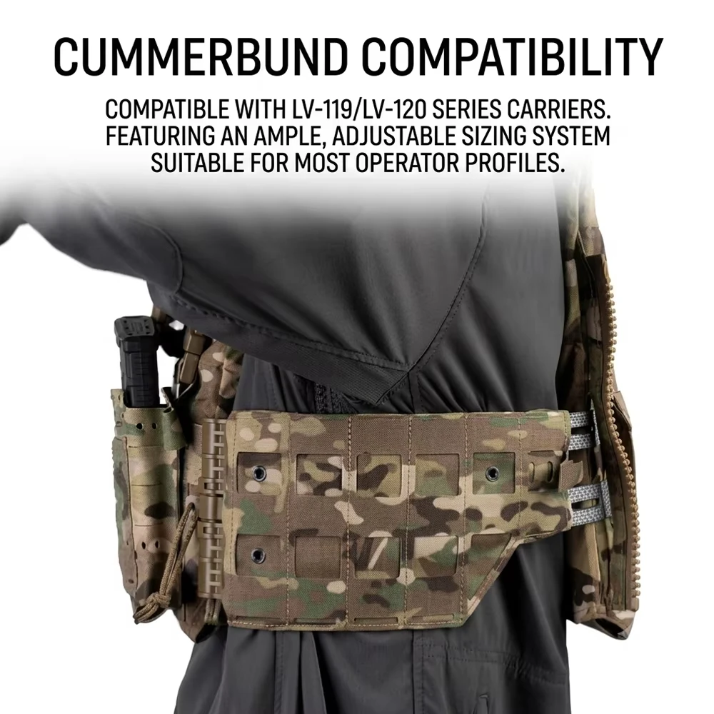 5-Position Adjustable Tactical Quick Release Side Panel MOLLE Elastic Cummerbund Waist Strap for LV119 120 Vest Airsoft Gear