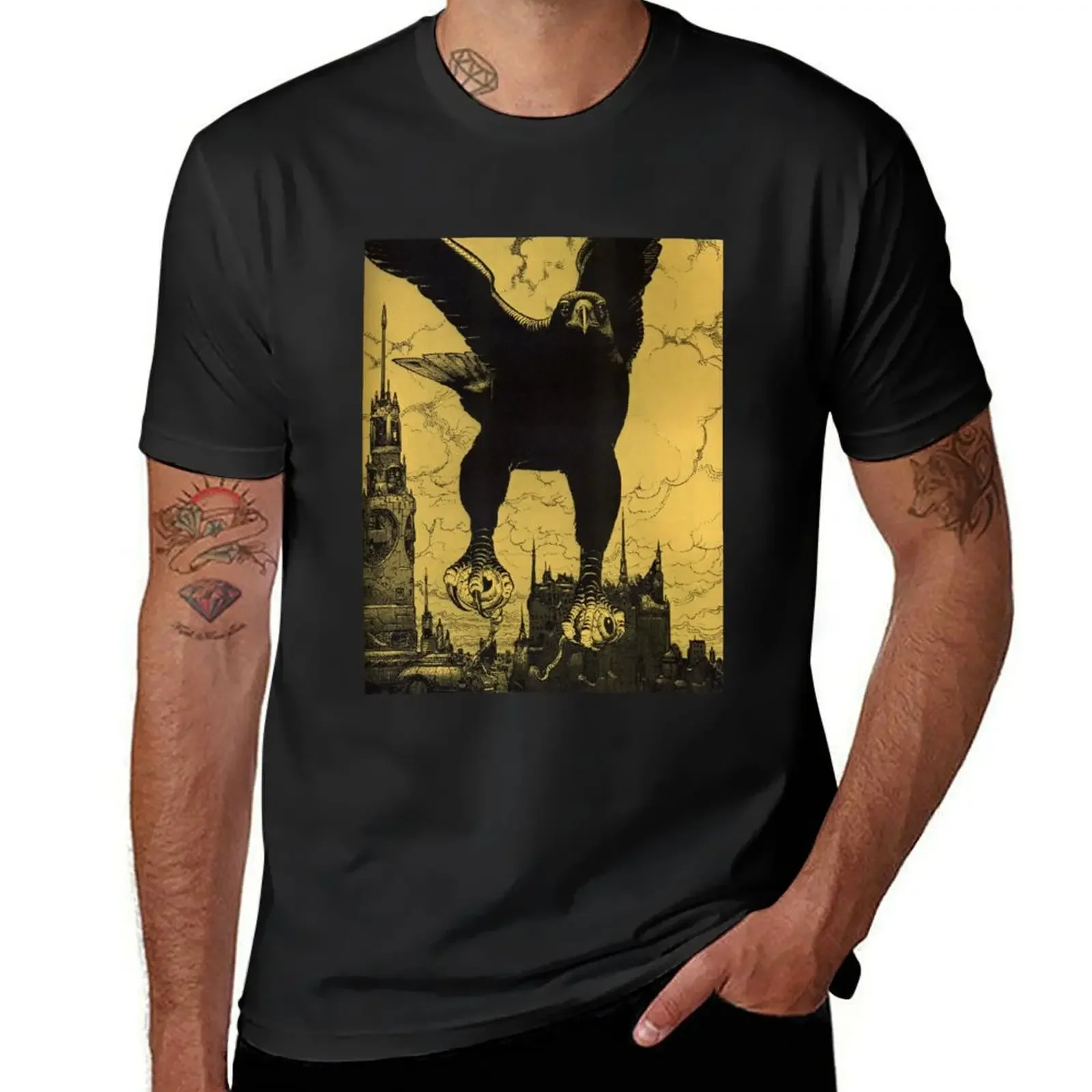 Moebius-Camiseta de Les Yeux du Chat para hombre, camisetas de talla grande, ropa estética personalizada, Camiseta de algodón