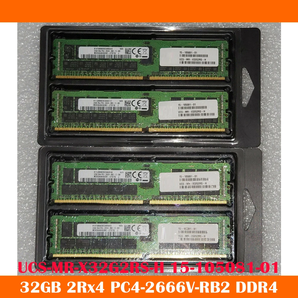 1ชิ้น32กิกะไบต์ UCS-MR-X32G2RS-H หน่วยความจำเซิร์ฟเวอร์ DDR4 PC4-2666V-RB2 2Rx4 15-105081-01ทำงานคุณภาพสูงจัดส่งรวดเร็ว