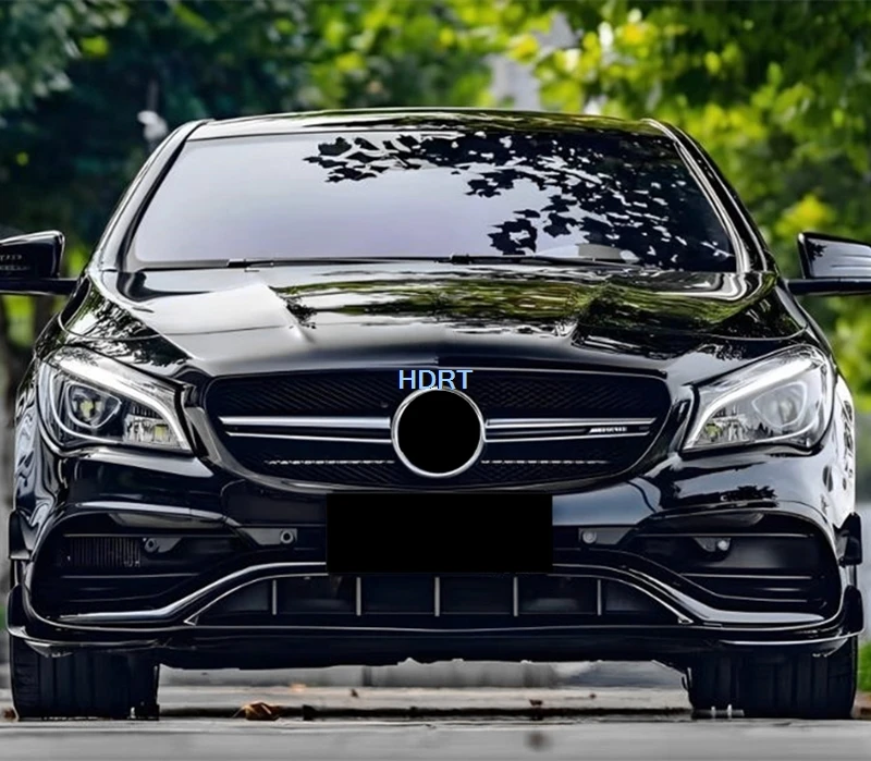 Car Styling Front Lip Shovel Racing Grille Fog Lamp Eyebrow Bumper Wind Knife Blade For Mercedes-Benz CLA Class CLA45 2016-2019