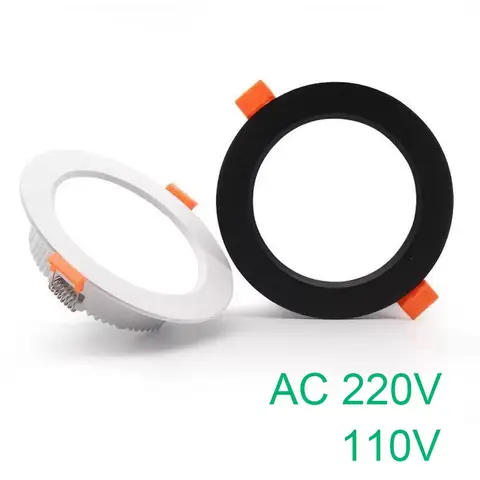 220V 110V LED 통 스포트라이트 3W 5W 7W 9W 12W 15W 18W 두꺼운 알루미늄 임베디드 LED 천장 조명 거실 침실 조명