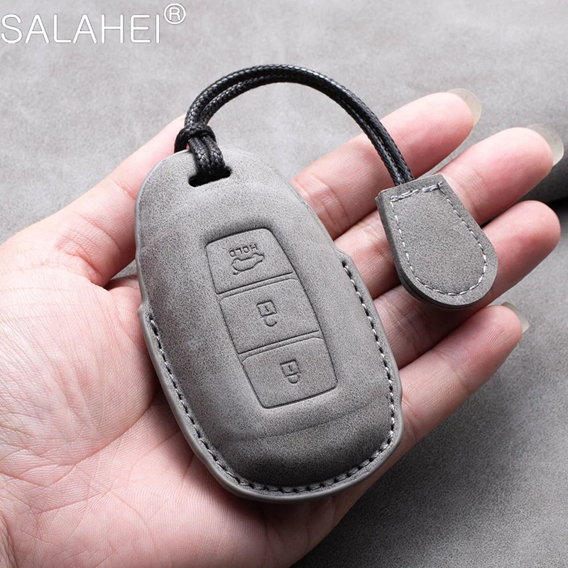 เคส kunci REMOTE mobil มีฝาปิดสำหรับ Hyundai Grandeur HG Sedan Genesis G80 Santa Fe 3DM Grand Santafe 2018 IX45 Equus Azera