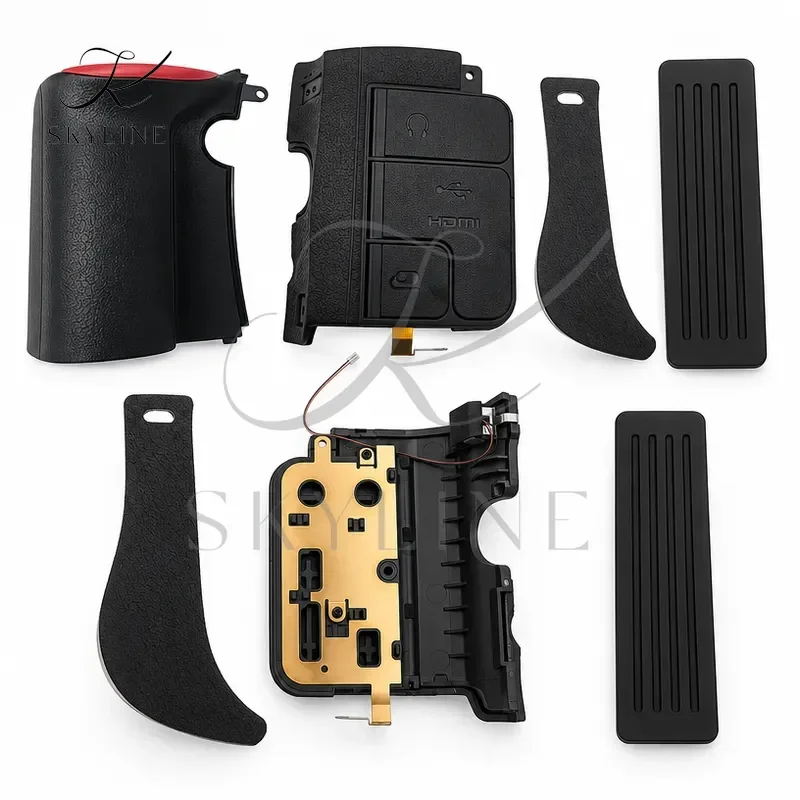 para-nikon-d600-d610-capa-lateral-usb-de-couro-para-a-mao-esquerda-emborrachamento-para-o-polegar-peca-de-substituicao-para-camera