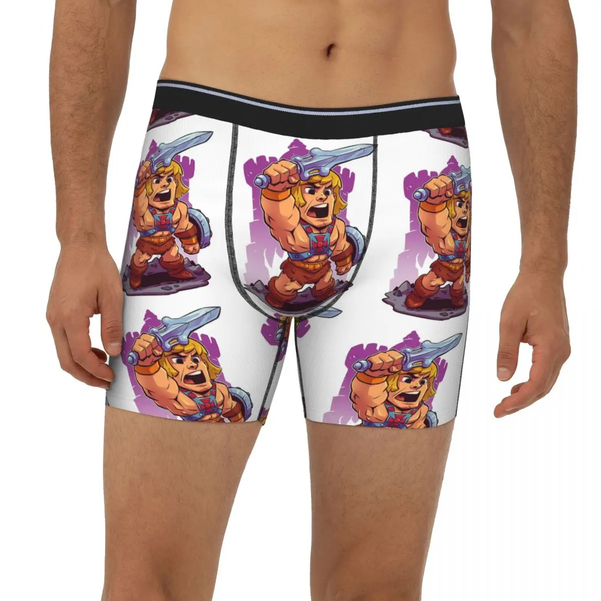 

He Man Long Boxer Underpants Short Men's Panties Breathable Underwear for Homme Man Boyfriend Gift