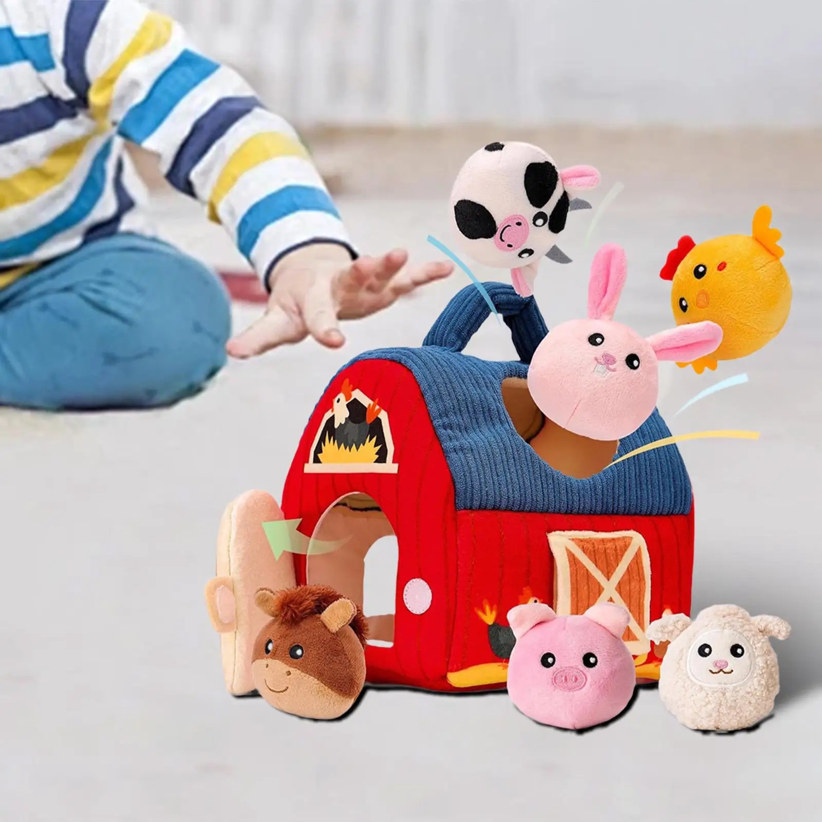 家畜のおもちゃ ぬいぐるみ プレイセット ソフト発達玩具 ごっこ遊び クリスマス