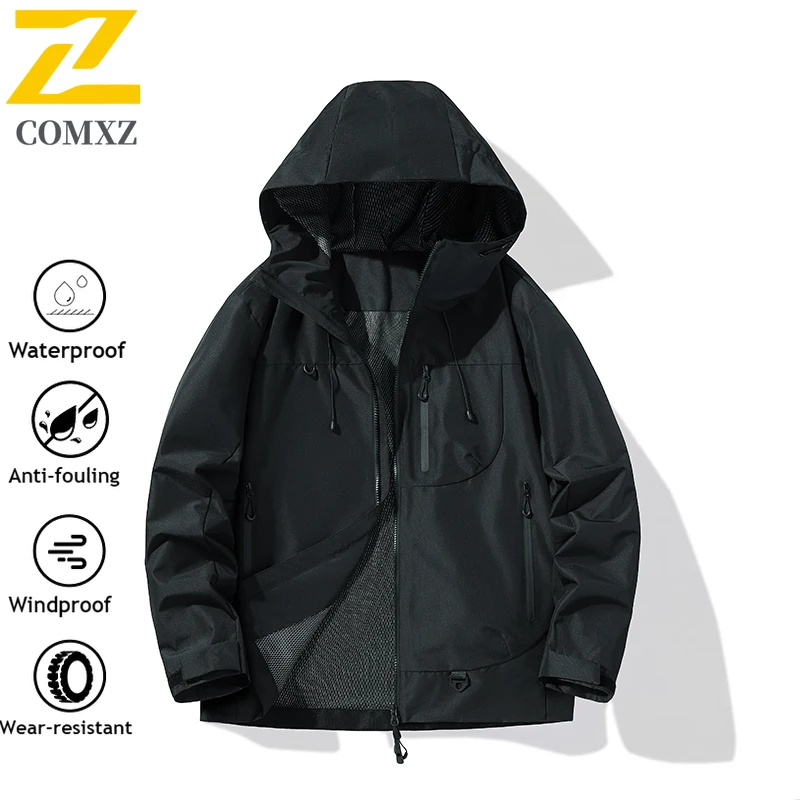 

Mountain Soft Shell Jacket Men's Outdoor Functional Waterproof Pocket Work Windbreaker Couple Camping Ski Rainproof Coat Autumn