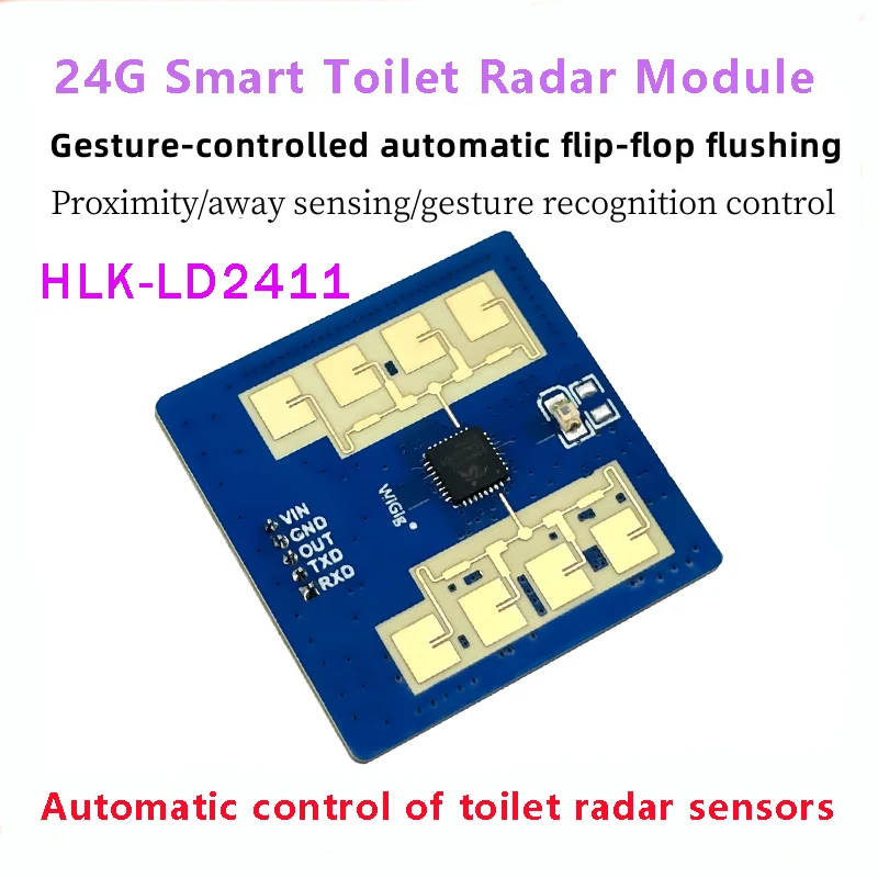 Free Shipping Hi-link 24G Radar Sensor Module LD2411 Bathroom Intelligent Gesture Recognition Automatic Control of Toilet Radar