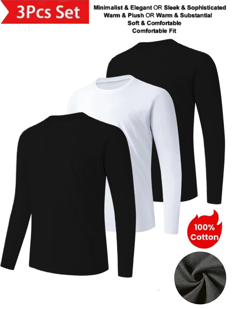 

Round Neck T-Shirt 3-Piece White and Black Ultra-Light Men's Quick-Drying Breathable T Shirt Suitable for Fitness Gym and Sport