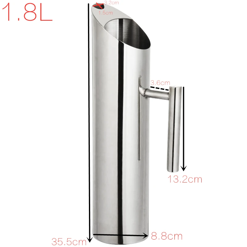 

1.8L Stainless Steel Water Jugs Hot And Cold Water Duck Bill Pot Large Capacity Glass Cocktail Beer Skull Glass Whiskey