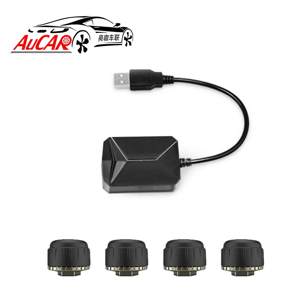 AuCAR TPMS USB intelligent Built-in External Sensors Tire Pressure Monitoring System TPMS Match for All Android Car Navigation