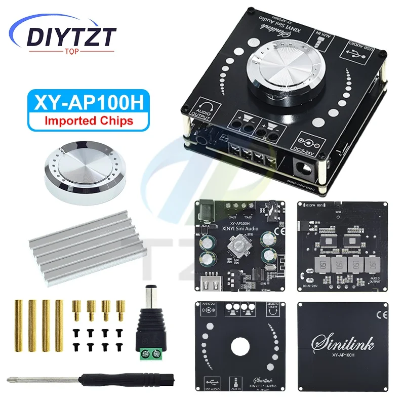 XY-AP100H 100 واط + 100 واط المزدوج TPA3116D2 بلوتوث 5.0 ستيريو الصوت الرقمية مكبر كهربائي مجلس أمبير مكبر للصوت AUX USB APP