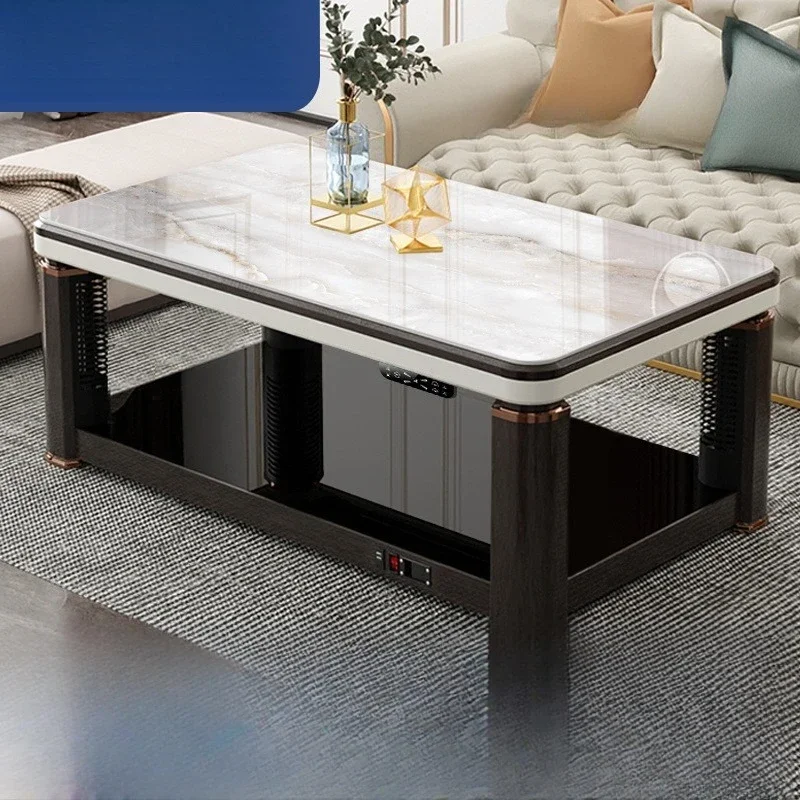 Electric heating table Lifting coffee table, heating table Household living room rectangular fire table