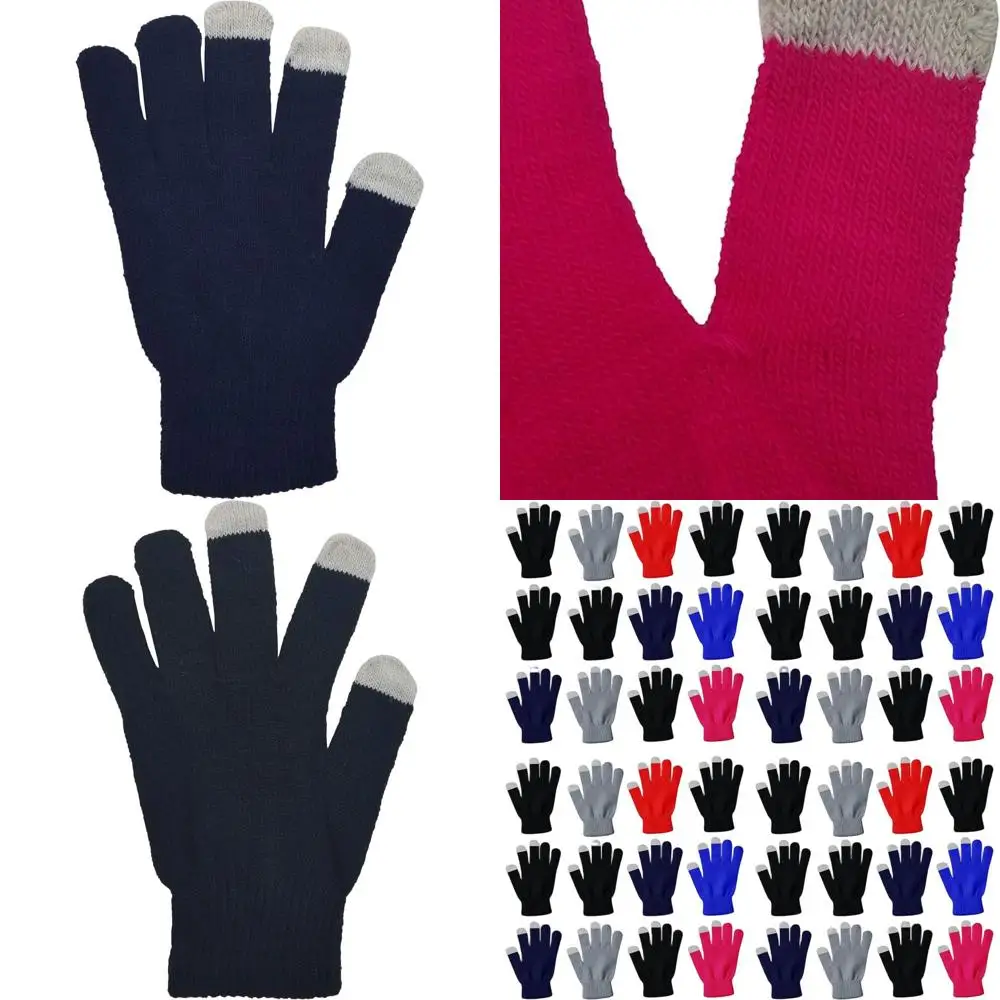 

Winter Warmth in Bulk: Assorted Stretchy Gloves for Men & Women with Brushed Lining