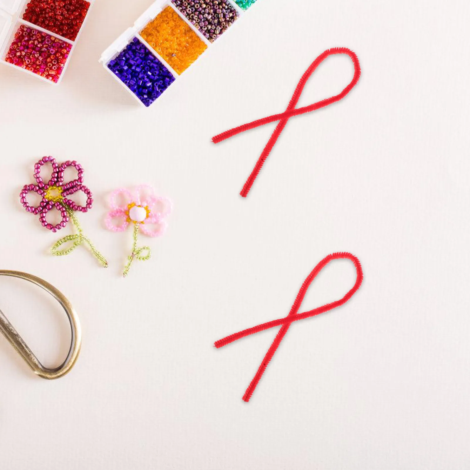 

100Pcs Chenille Stems Red Spiral Pipe Cleaners Flexible Rods for DIY Crafts Kids Art Supplies and Decorations and Crafts